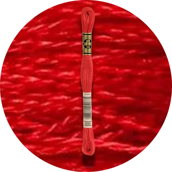 DMC Mouliné Spécial 25 Broderigarn, Ensfarvet, Røde/Gule/Orange nuancer